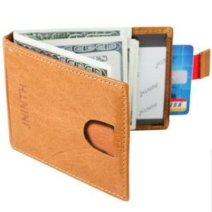 JNINTH Men's Front Pocket Genuine Leather Wallet